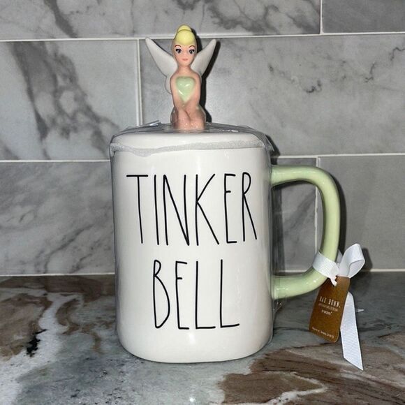 NWT Gorgeous 3D Rae Dunn Disney Mug White Ceramic Tinkerbell Tinker Bell - Picture 1 of 12